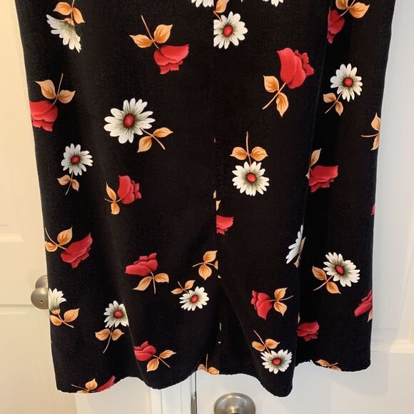 Vintage Dress 90s/Y2K Dark Floral Daisy Notations Romantic Grunge Wednesday … - Picture 12 of 12